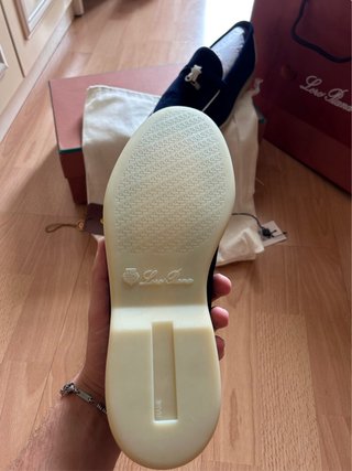 Loro Piana mocassini blu scamosciati