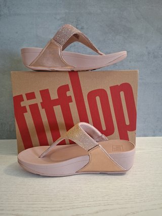 FitFlop Lulu Shimmerlux Sandalias Cuña Doradas Ros
