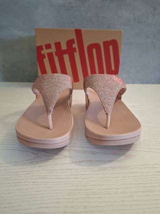 FitFlop Lulu Shimmerlux Sandalias Cuña Doradas Ros