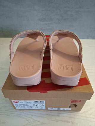 FitFlop Lulu Shimmerlux Sandalias Cuña Doradas Ros