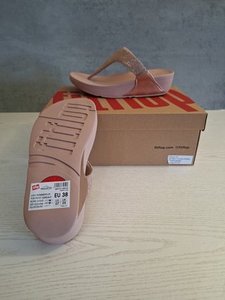 FitFlop Lulu Shimmerlux Sandalias Cuña Doradas Ros