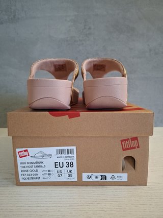 FitFlop Lulu Shimmerlux Sandalias Cuña Doradas Ros