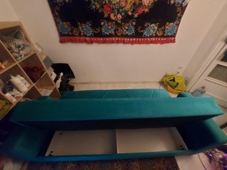 Divano letto a 3 posti in velluto