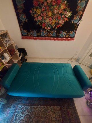 Divano letto a 3 posti in velluto