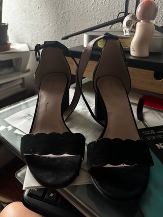 Sandalias de ante negras para fiesta