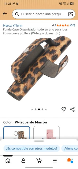 Funda leopardo pitillera con llavero