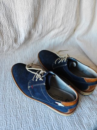 Zapatos de vestir hombre azul talla 41 piel felpa