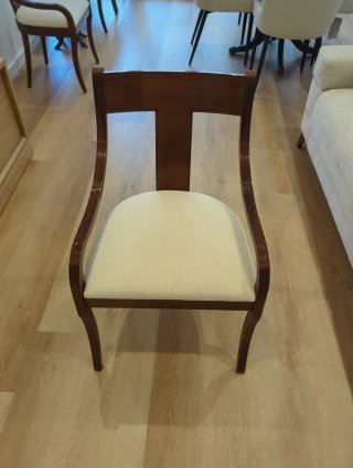 6 Sillas Comedor Nogal Tapizado Beige