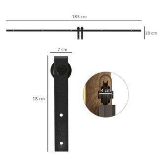 183 cm Puerta deslizante Juego completo Ajuste de