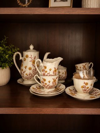 Juego de té porcelana floral