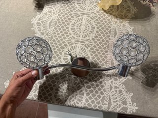 Lámpara de techo metal y cristal