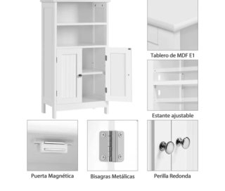 Armario Almacenaje Madera Blanco 50x30x92.5cm