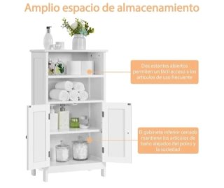Armario Almacenaje Madera Blanco 50x30x92.5cm