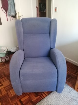 Sillón relax azul tela