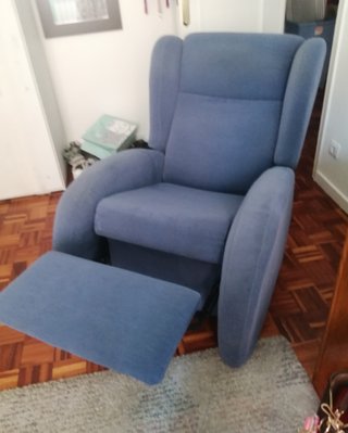 Sillón relax azul tela
