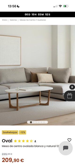 Mesa Kenay Home ovalada - Nueva