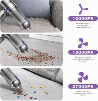 Aspirador de mano Kitbezn 27KPa 135W 4 en 1