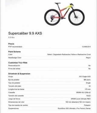 Trek Super caliber 9.9  projectone