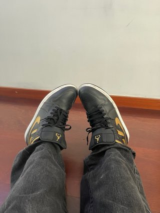 Air Jordan 1 Mid Negro y Dorado