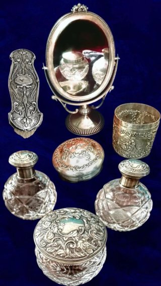 Tocador en Plata de ley  y Cristal