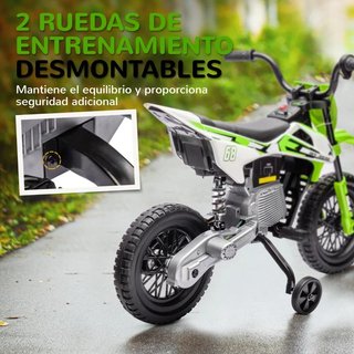 Moto Infantil 12V con Música y Ruedas Verde