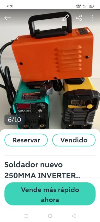 Soldador MMA-250 Corriente 250A