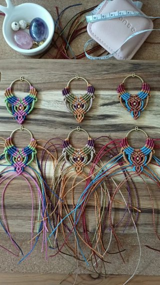 Pendientes macramé multicolor