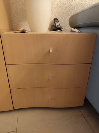 Mueble modular 5 armarios bajos y 2 vitrinas