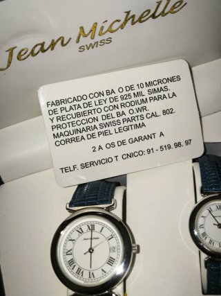 Jean Michelle Relojes Set Plata y Azul