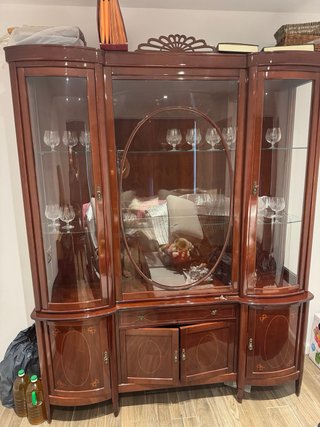 Vitrina vintage madera y cristal