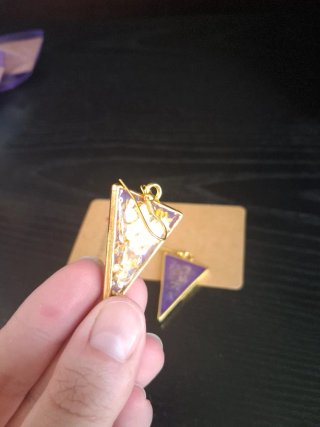 Orecchini Triangolo Fiore Viola Dorato