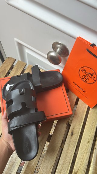 Sandalias Hermès Chypre Piel Negras