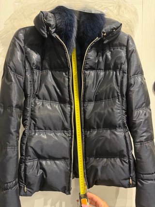 Piumino Geospirit donna blu con pelliccia