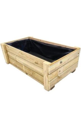 Jardinera de madera cuadrada