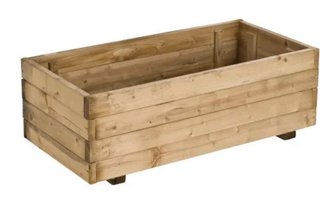 Jardinera de madera cuadrada