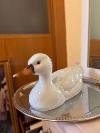 Figura Pato Porcelana Blanco