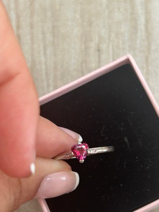 Anillo Pandora Corazón Rosa y Plata
