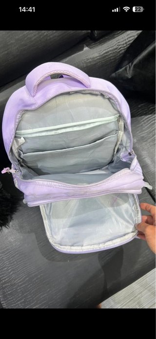 Zaino viola con fantasia a quadri