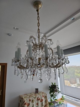 Lámpara de techo de cristal de bohemia y metal