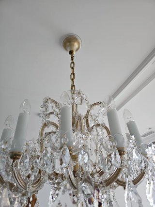 Lámpara de techo de cristal de bohemia y metal