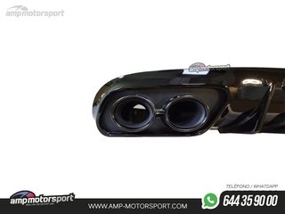DIFUSOR TRASERO NEGRO BRILLO CON COLAS REDONDAS NEGRAS PARA MERCEDES CLASE C COUPE/CABRIO C205