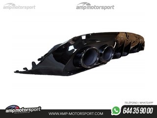 DIFUSOR TRASERO NEGRO BRILLO CON COLAS REDONDAS NEGRAS PARA MERCEDES CLASE C COUPE/CABRIO C205