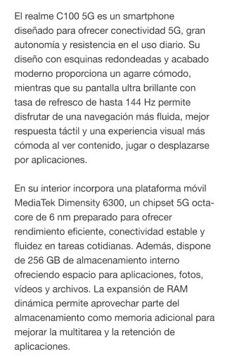 Realme C100 5G Verde 256GB