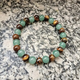 Bracciale Occhio di Tigre e Avventurina Verde