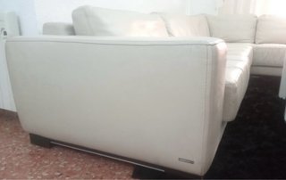 Sofá chaise longue piel beige 3,50m