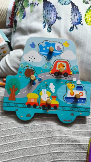 Puzzle Janod in legno con veicoli