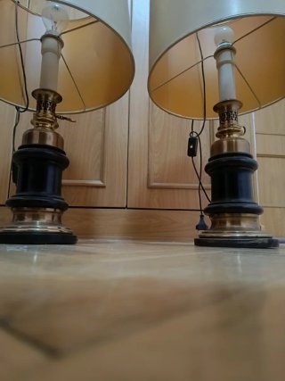 Lámparas de mesa vintage doradas y negras