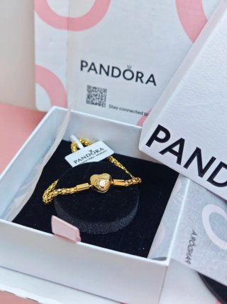Pulsera Pandora Corazón 19cm dorada S925 ale