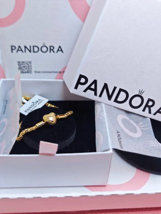 Pulsera Pandora Corazón 19cm dorada S925 ale