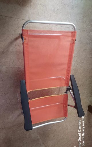 Silla de playa plegable y reclinable  naranja